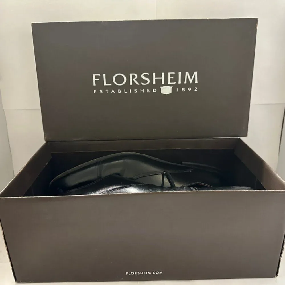 Flosheim Mens Black Leather Dress Shoes size 9 D